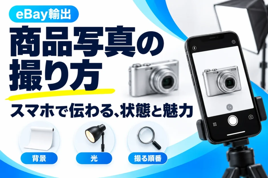 eBayの商品写真の撮り方。スマホで背景・光・撮る順番を整える
