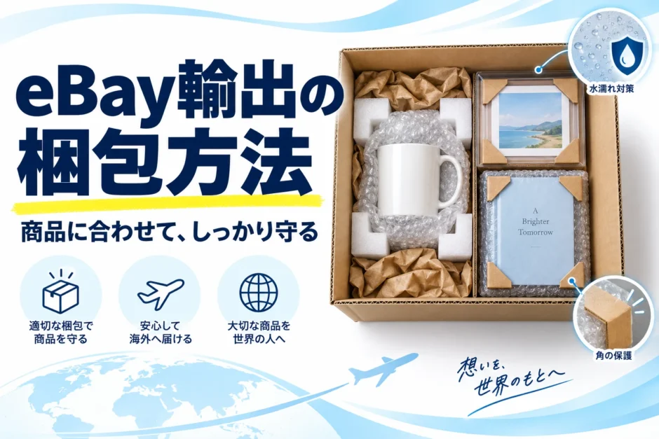 eBay輸出の梱包方法。商品に合わせて表面・衝撃・水濡れを守る