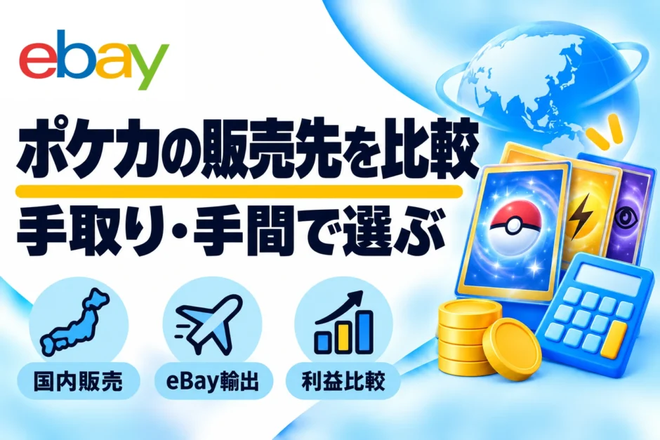 ポケモンカードの販売先比較｜メルカリ・買取店・eBayの手取りと選び方