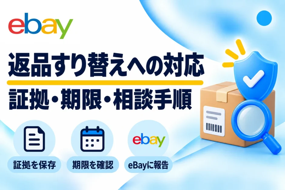 eBayの返品すり替えへの対応：証拠の保存・期限確認・eBayへの報告