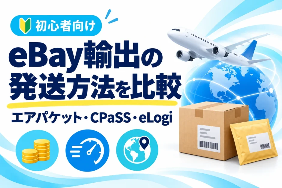 eBay輸出の発送方法を比較。国際エアパケット・CPaSS・eLogiを料金と送り先で選ぶ