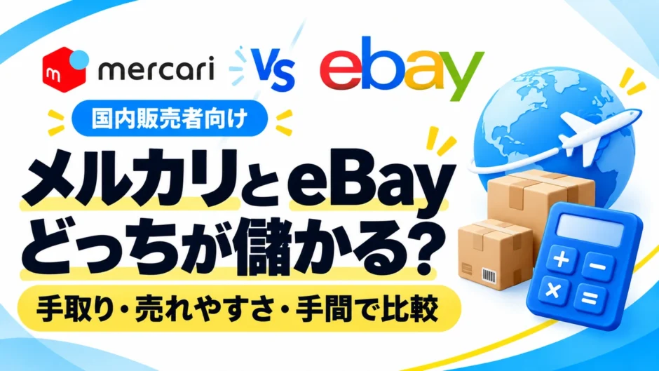 メルカリとeBayはどっちが儲かる？手取り・売れやすさ・手間を比較